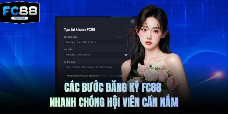 Các bước đăng ký FC88 nhanh chóng hội viên cần nắm
